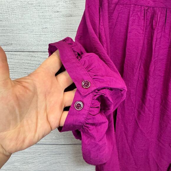Chico's Plus Size Purple Fuchsia Tie Front Blouse Size 4/20W - Picture 8 of 8